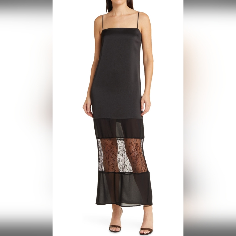 NWT WAYF Rhea Lace Inset Slip Dress Size Small